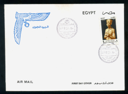 EGYPT / 1997 / AIRMAIL / WOODEN STATUE OF TUTANKHAMUN / FDC - Storia Postale