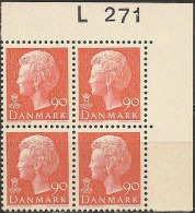 Czeslaw Slania. Denmark 1974. Queen Margrethe II. Michel 571y, Plate-block MNH. - Unused Stamps