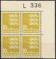 Denmark 1976. Coat Of Arms.  Michel 626, Plate-block MNH. - Unused Stamps