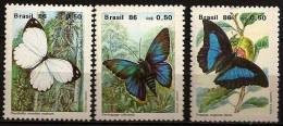 BRESIL Papillons (1794/96) ** . Neuf Sans Charniere (MNH) 2 Scans - Schmetterlinge
