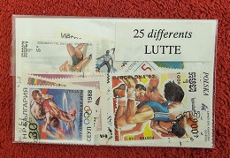 LUTTE Lot De 25 Timbres Poste Tous Différents. Satisfaction Assurée - Worstelen