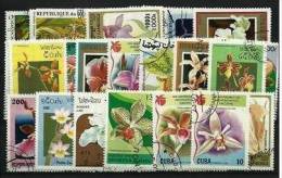 ORCHIDEES Lot De 25 Timbres Tous Differents. Satisfaction Assurée - Orchideen