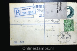 UK: 1920 Upgraded  Stationary Cover London To Heilbron Germany, Censor Opend Nice Censor Label - Briefe U. Dokumente