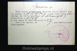 Belgisch Inlichtingsbureel Voor Krijgsgevangenen En Geinterneerden Brussel 1916, Postcard - Krijgsgevangenen