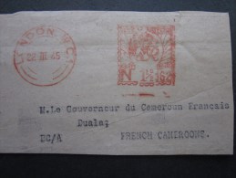 22/3/1945 Londres LONDON Great Britain British Royaume-Uni Empreinte Machine à Affranchir Journaux>Douala- Cameroun - Franking Machines (EMA)