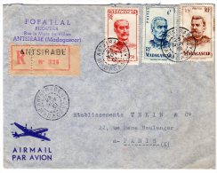 LETTRE Recommandé D'ANTSIRABE - MADAGASCAR - 23/11/1951 - Lettres & Documents