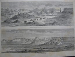 USA - Nebraska - Entrée Des Mauvaises Terres De La Riviere Blanche   - Wood Engraving Ca 1860's  AV752.21 - Stiche & Gravuren