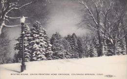 Colorado Colorado Springs Winter Scene Union Printers Home Grounds - Colorado Springs