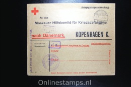 Germany 1917 , Cover Kriegsgefangenenlager Gütersloh To Moskauer Hilfskomitee Kopenhagen Denmark Red Cross Cover - Briefe U. Dokumente