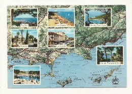 Cp, Carte Géographique, La Côte D´Azur Varoise, écrite - Carte Geografiche