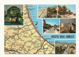 Cp, Carte Géographique, Rosetto Degli Abruzi (Italie), écrite 1973 - Landkarten