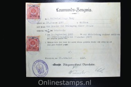 Germany  1919 Leumunds Zeugnis, Viernheim With Tax Stamps Of Hessen! - Lettres & Documents