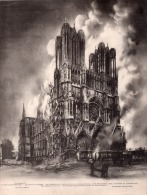 Reims - Carte Géante - La Cathedrale Incendiée Par Les Allemands Le 19 Septembre 1914 - Altri & Non Classificati