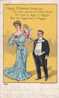 Valentine Cupid With Beautiful Couple 1909 - Valentijnsdag
