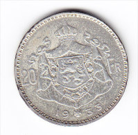 COINS   BELGIQUE  MORIN  CAT.N°305b  SUP    1933  .  (B010) - 20 Francs & 4 Belgas