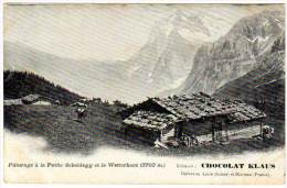 Cpa Publicité Chocolat Klaus, Pâturage à La Petite Scheidegg ...(vaches) - Advertising