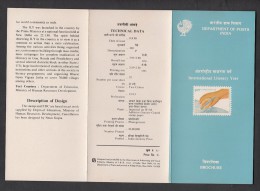 INDIA, 1990, International Literacy Year, Folder - Covers & Documents