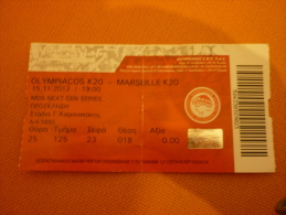 Olympiakos K20-Marseille K20 UEFA Next Gen Series Football Match Ticket Stub - Biglietti D'ingresso