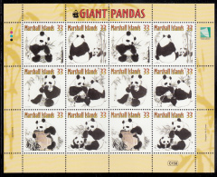 Marshall Islands MNH Scott #731 Sheet Of 2 Blocks Of 6 Different 33c Giant Pandas - Islas Marshall