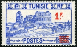 TUNISIA, FRENCH PROTECTORATE, ANFITEATRO DI EL DJEM, 1940, FRANCOBOLLO NUOVO (MLH*), Mi 238, Scott 152, YT 226 - Nuevos