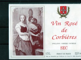 LES FEMMES ET LE VIN - (Etiquette Légèrement Collée Sur Feuille D´expo.) - Bellezza Femminile Stile Liberty