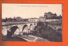 1 Cpa Roquefort - Landes - L'Eglise Et Le Pont Sur L'Estampon - Roquefort