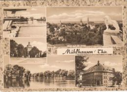 CPA MUHLHAUSEN- SWIMMING POOL, GATE, LAKE, BOATS, MANSION, PANORAMA - Mühlhausen