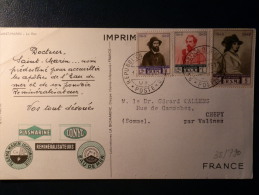 38/790  CP AVEC VUE PUB PHARMA POUR MEDECINS  1951 - Lettres & Documents