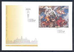 Sweden 2000 Fdc Cover - Art Paintings Baroque Central Motif 'Great Deeds Of Swedish Kings' By David Klocker Ehrenstrahl - Cartas & Documentos