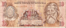 BILLETE DE HONDURAS DE 10 LEMPIRAS AÑO 2008 (BANKNOTE) - Honduras