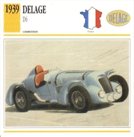 Fiche  -  24 Heures Du Mans  -  1939  -  Delage D6  -  Carte De Collection - Cars