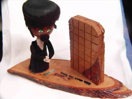 WAILING WALL & RABBI DOLL.JERUSALEM * OLIVE WOOD ISRAEL - Bois