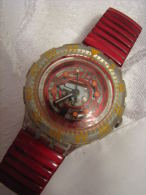 Vintage RED MARINE SWATCH 1994 Watch - Horloge: Antiek