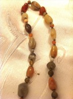 VINTAGE BEAUTIFUL MASSIVE LONG COLORFUL MULTISTONE NECKLACE ISRAEL ART - Ethnisch