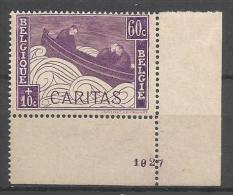 Belgique - N181 -  N°251*  "Barquettes"  Millésime 1927 - Hoekdatums