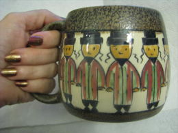 1960´s Large Hand Painted Art Ceramic Mug, Israel - Autres & Non Classés