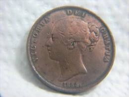 1854 GREAT BRITAIN LARGE PENNY VF - Otros & Sin Clasificación