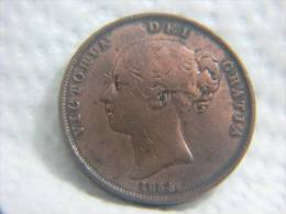 1854 GREAT BRITAIN LARGE PENNY VF - Andere & Zonder Classificatie