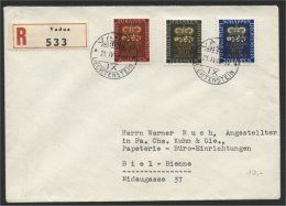 LIECHTENSTEIN, BIRTH OF THE FUTUR PRINCE, 1945, FULL SET ON COVER - Storia Postale