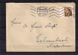 BOHEMIA MORAVIA 1943, WWII, PRAGA A ECHSENBACH, BONITO SOBRE CIRCULADO, EFIGIE DE ADOLF HITLER - Storia Postale