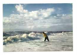 Cp, Pêche, Côte Atlantique, La Pêche Au Lancer, Voyagée 1976 - Fishing