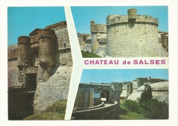 Cp, 66, Salses, Le Château, Multi-Vues, écrite - Salses