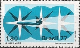 BRAZIL - 50th ANNIVERSARY OF VARIG AIRLINES 1977 - MNH - Nuovi