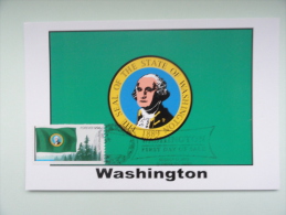 CARTE MAXIMUM MAXIMUM CARD DRAPEAU GEORGE WASHINGTON FLAG  USA - Altri & Non Classificati