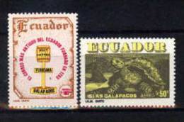 Ecuador 1981 YTA730-31 ** El Correo Más Antiguo (1793, Floreana, Galápagos). Tortuga De Galápagos. - Tortues