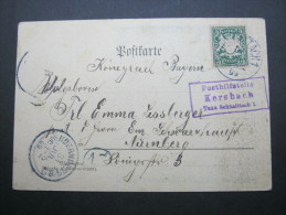 1899, Postehilfstelle KERSBACH , Klar Auf Karte - Briefe U. Dokumente