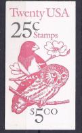 UnitedStates1988: Scott Booklet BK160mnh** Complete Booklet With All Mnh**stamps BIRDS - 3. 1981-...