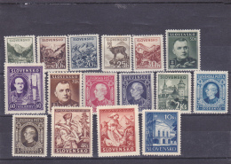 ESLOVAQUIA   YVERT   39/53   MH  * - Unused Stamps