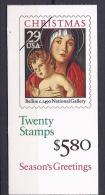 UnitedStates1991: Scott Booklet BK202A Mnh** Complete Booklet With All Mnh**stamps CHRISTMAS/ART - 1981-...