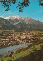 CPA HALL- RIVER, MOUNTAINS, BRIDGE, PANORAMA - Hall In Tirol